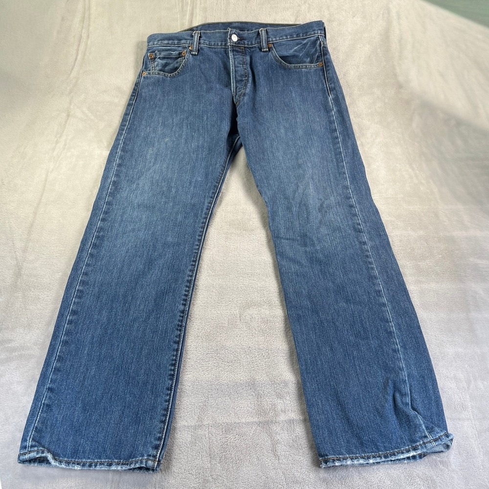 Levi 501 Original Fit Jeans Mens 34x30 Blue Good Straight Leg Button Fly